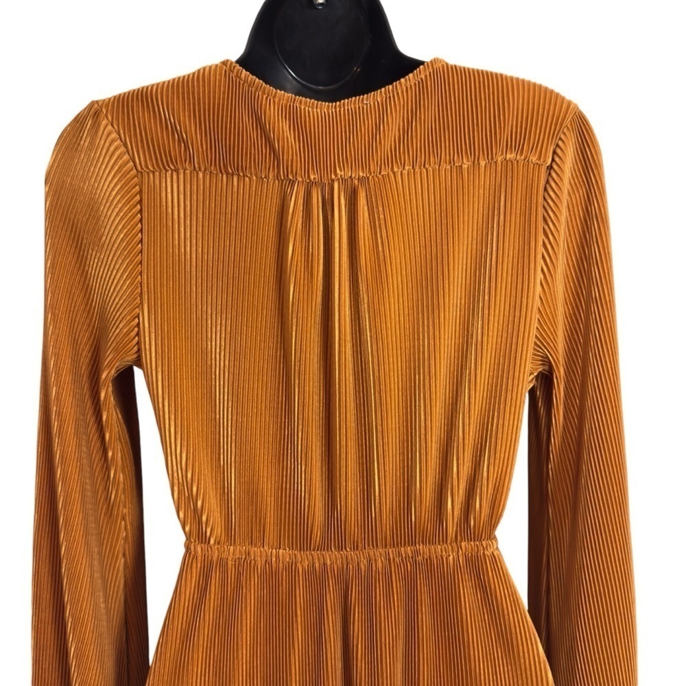 EUC Baltic Born Venus pleated maxi dress, gold mustard, size Xsmall - Picture 2 of 14